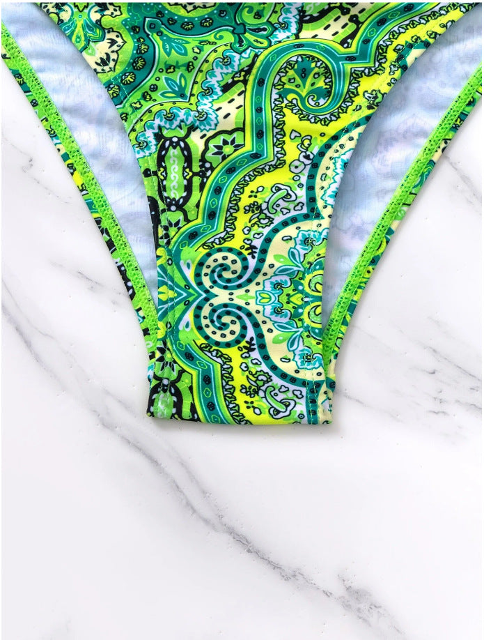 New Style Push-Up Big Bust Tie-Up Bikini - Ethnic Retro Two-Piece Swimsuit