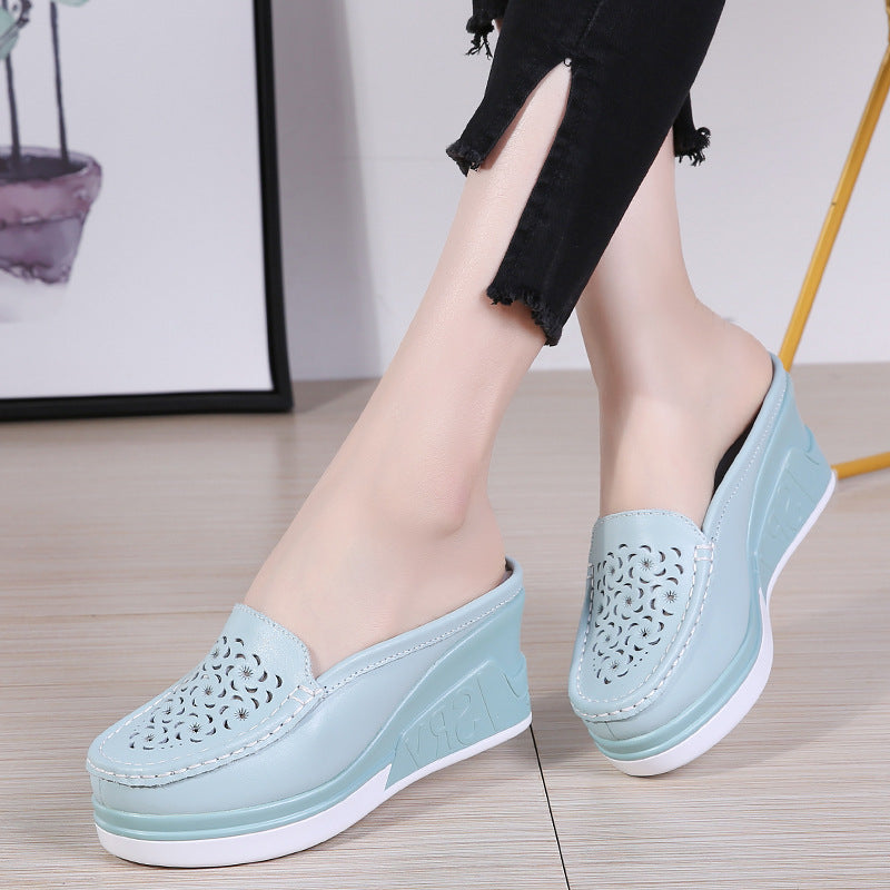 Spring & Summer New Trend Thick-Soled High-Heeled Slippers for Women - Casual Outdoor Comfort Style