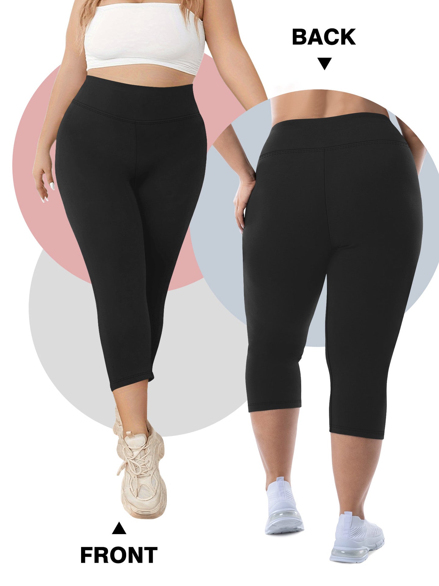 Plus-Size High-Waisted Hip-Lifting 7/8 Length Summer Yoga Pants
