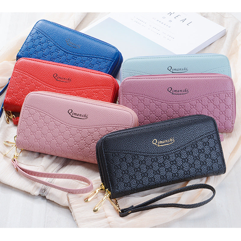 Multi-Card Slot Zipper Wallet for Women – Stylish Mobile Phone Holder Clutch