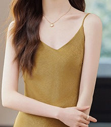 Women’s Summer Satin Sleeveless Slim-Fit Long Dress