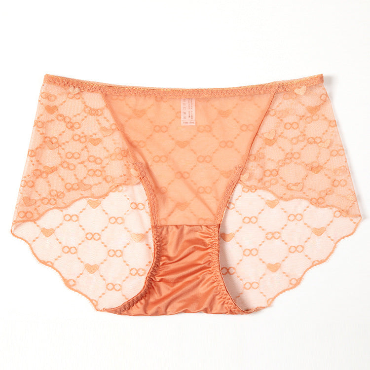 Women's Ice Silk Lace Cut-Out Low-Waist Briefs – Lightweight, Breathable & Comfortable Everyday Underwear