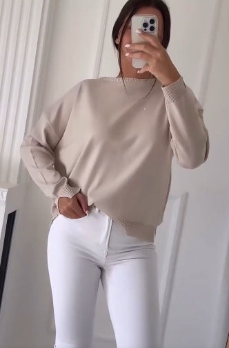 Women's Round Neck Pullover Casual Top