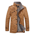 Men’s Warm Winter Leather Jacket Coat