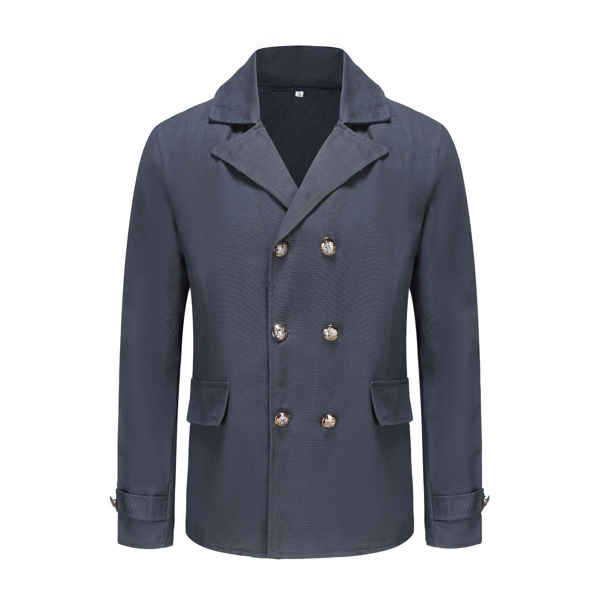 Men’s Casual Solid Color Cardigan Trench Coat