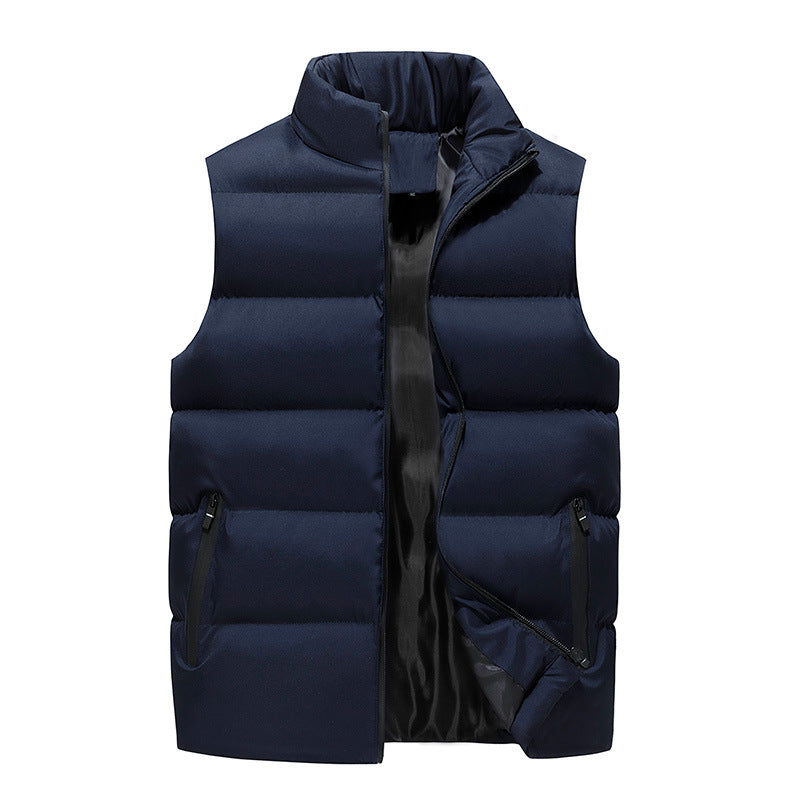 Men’s Stand Collar Sleeveless Cotton Vest