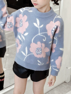 Girls Thickened Velvet Pullover Sweater