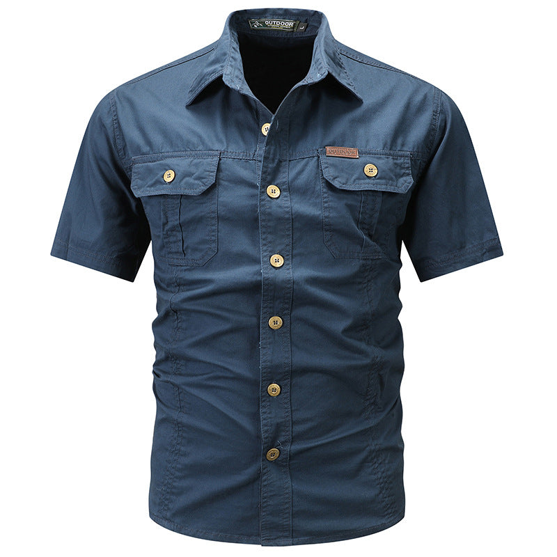 Men’s Pure Cotton Slim Casual Long Sleeve Shirt