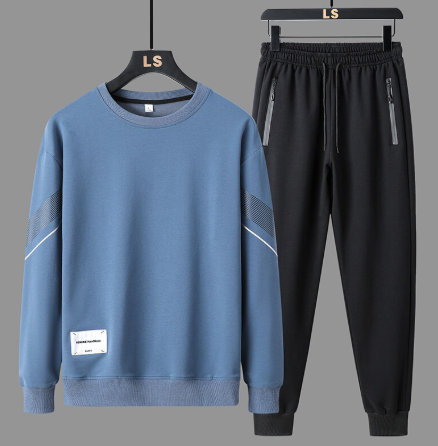 Men Velvet Striped Casual Sports Suit
