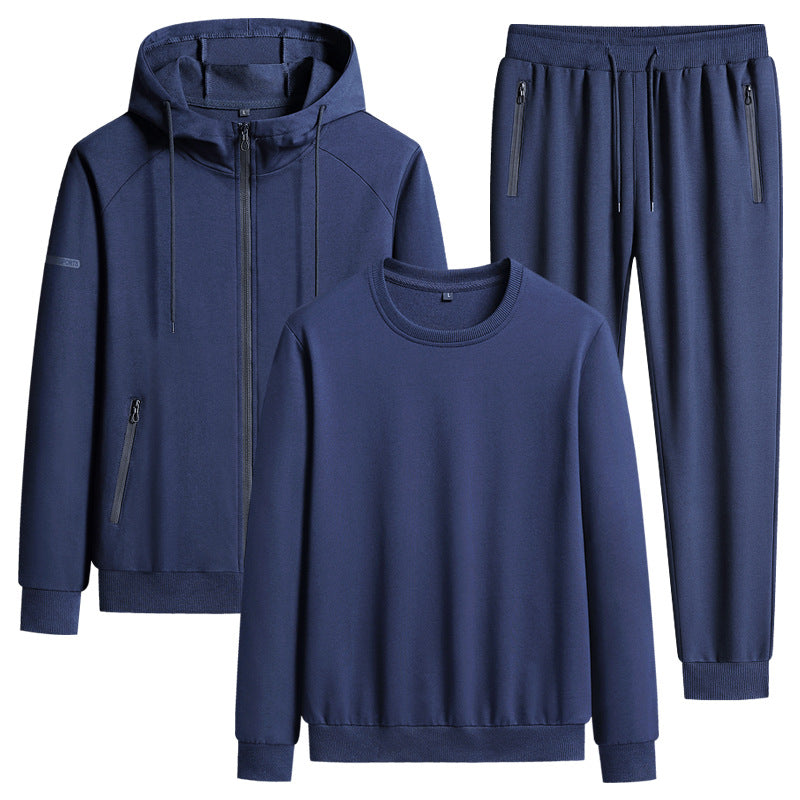 Men Casual Three Piece Sweatshirt Suit Set
