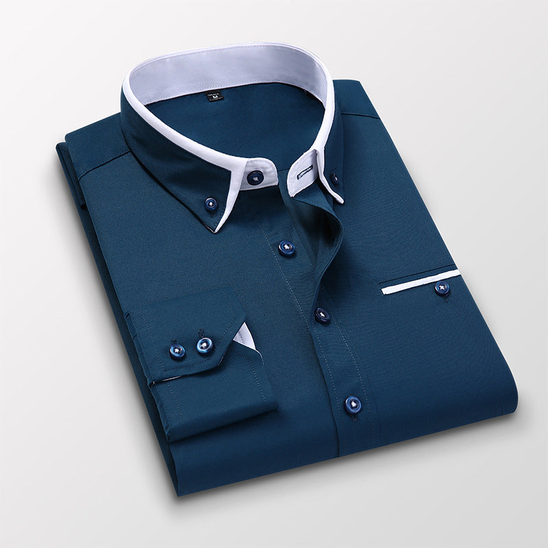 Men Plaid Slim Fit Casual Business Shirt