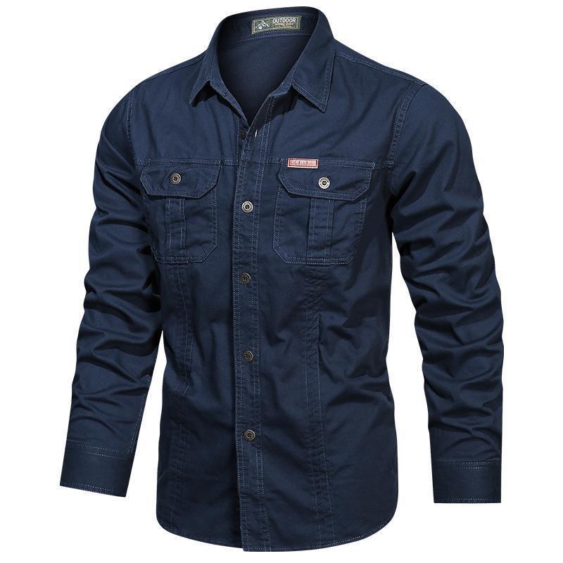 Men’s Military Style No Iron Long Sleeve Work Shirt