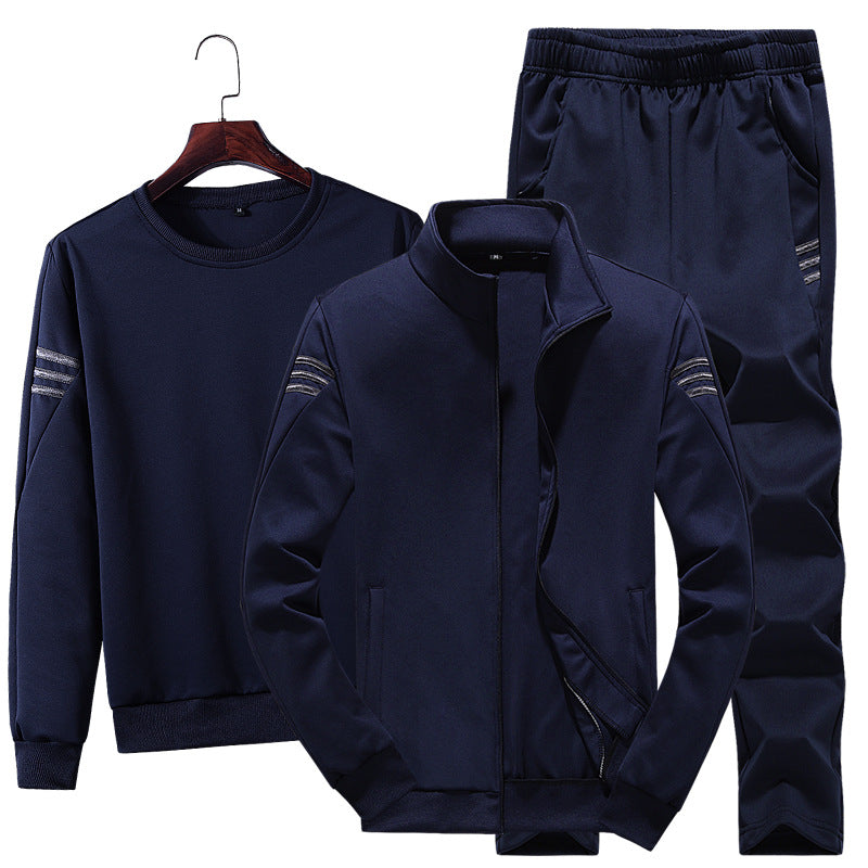 Men Casual Three Piece Sweatshirt Suit Set