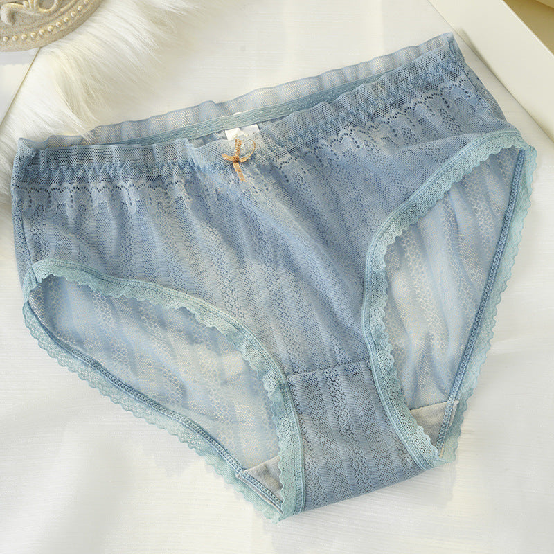 Breathable High Waist Lace Triangle Panties