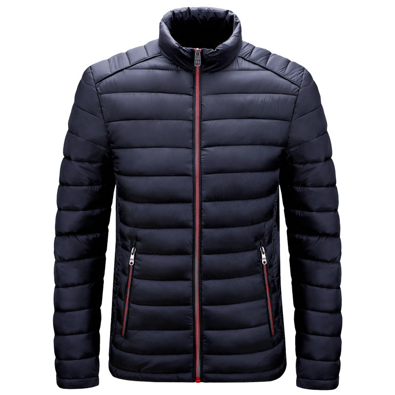 Men Lightweight Cotton Stand Collar Casual Jacket