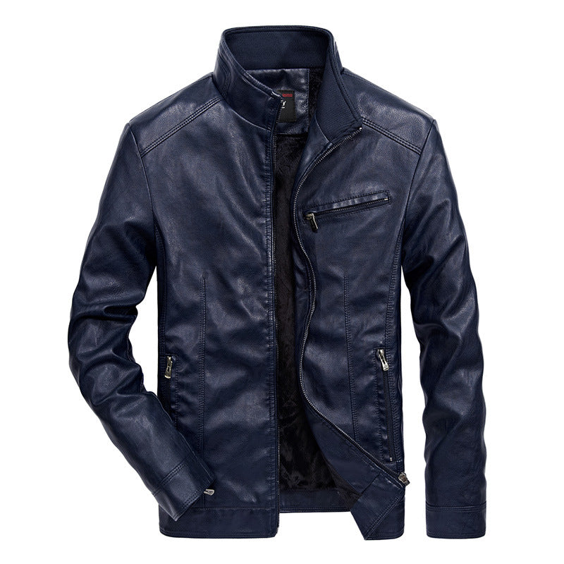 Men’s Casual Motorcycle Style Thin Leather Jacket