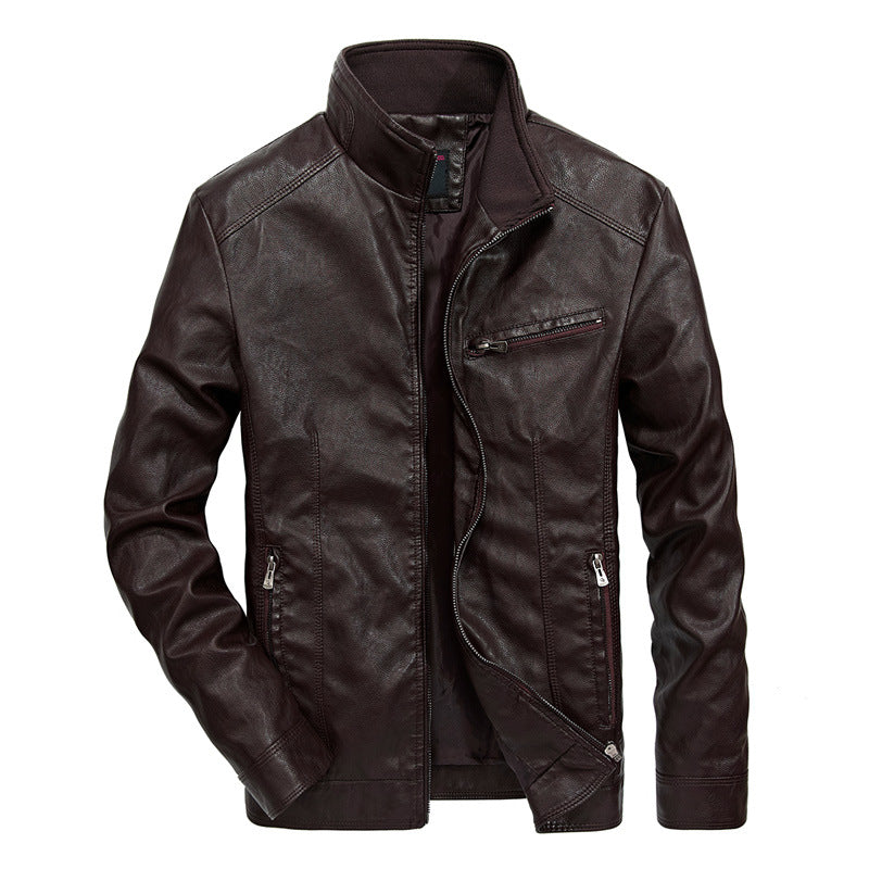 Men’s Casual Motorcycle Style Thin Leather Jacket