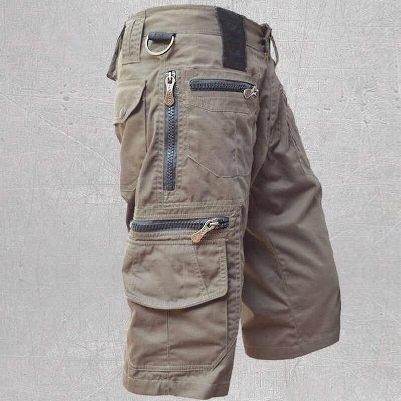 Loose Straight Leg Cotton Cargo Shorts for Men