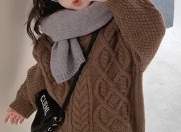 Retro Twist Knit Sweater for Kids