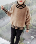 Girls Velvet Half Turtleneck Knit Sweater