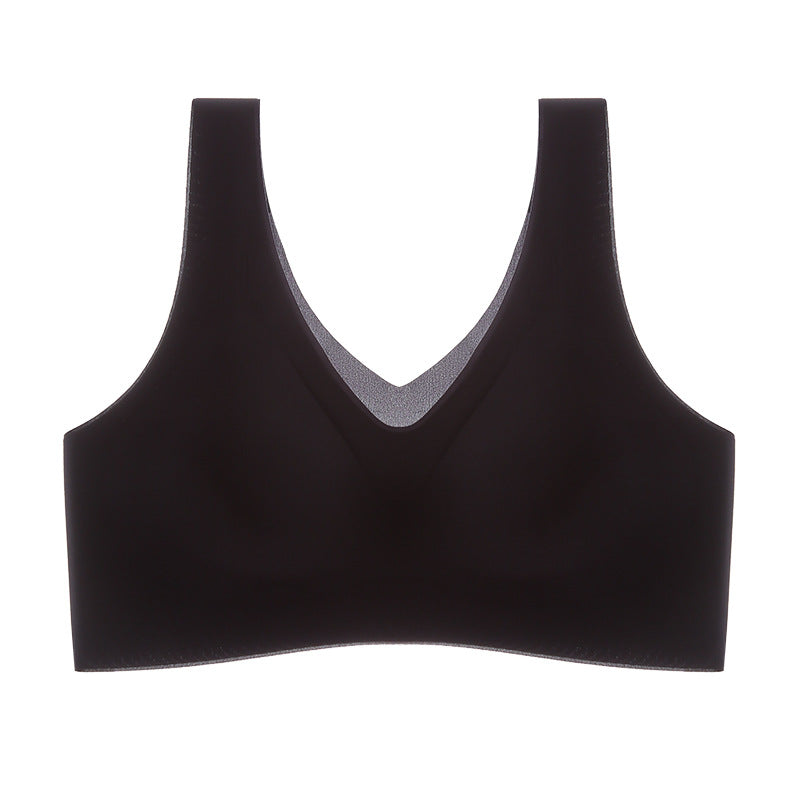 Ultra Thin Breathable Crystal Yarn Wireless Push Up Support Bra