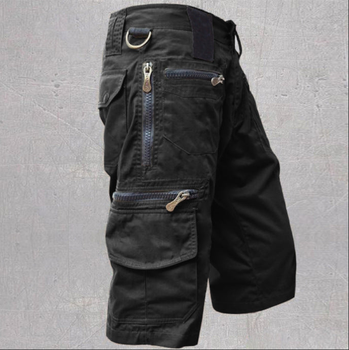 Loose Straight Leg Cotton Cargo Shorts for Men
