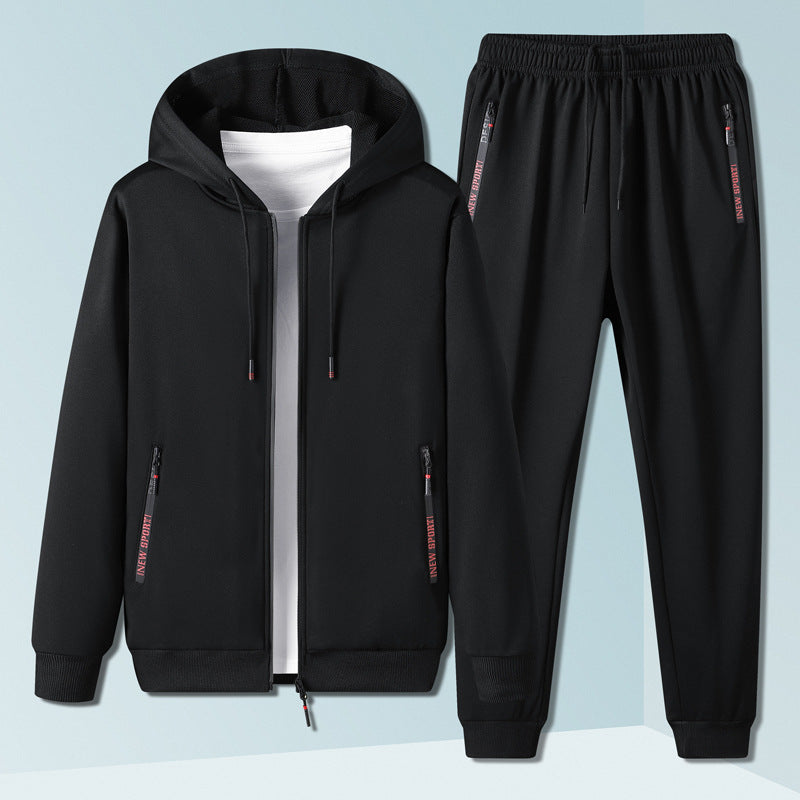 Hooded Cardigan Sportswear Set for Men