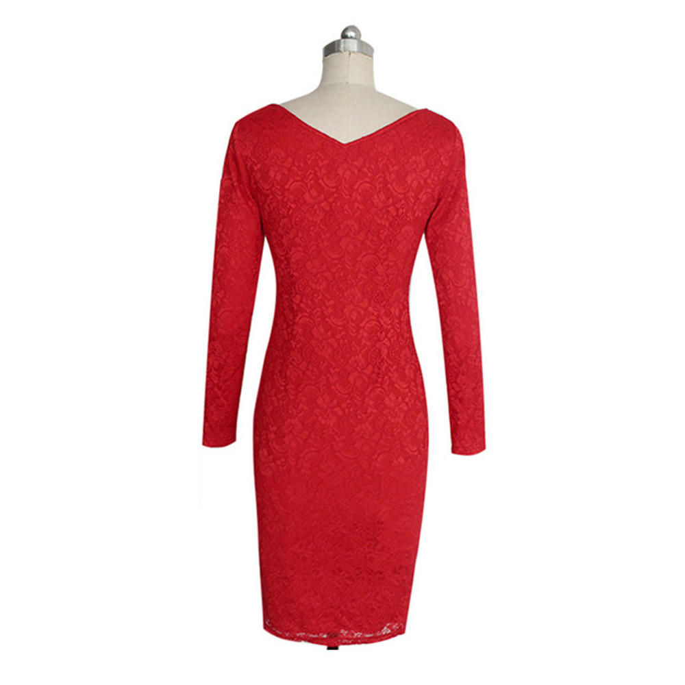 Women Square Neck Slim Pencil Dress