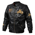 V Neck Casual Motorcycle Style Leather Jacket for Men