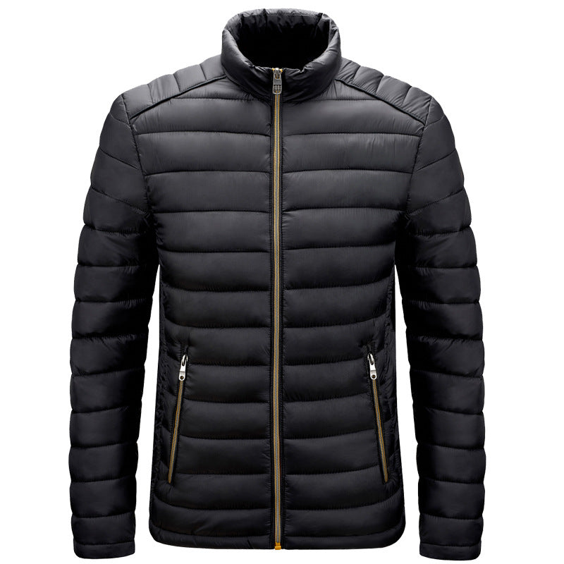 Men Lightweight Cotton Stand Collar Casual Jacket