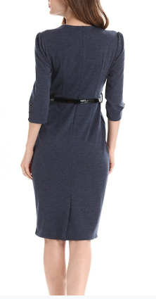 Women Patchwork V Neck Pencil Dress