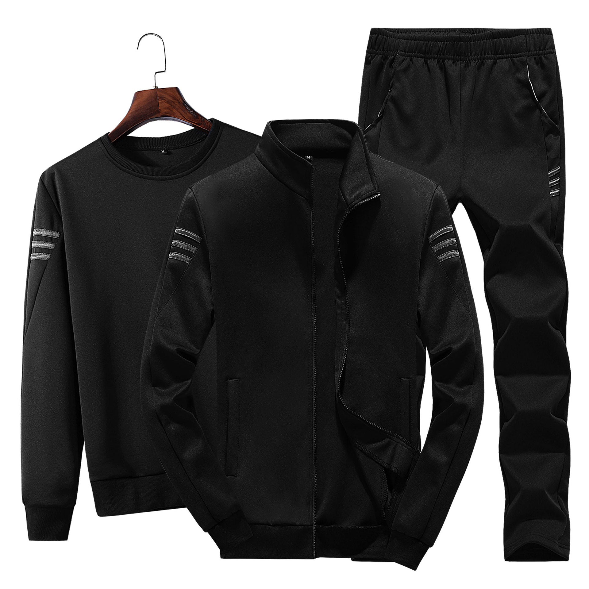 Men Casual Three Piece Sweatshirt Suit Set