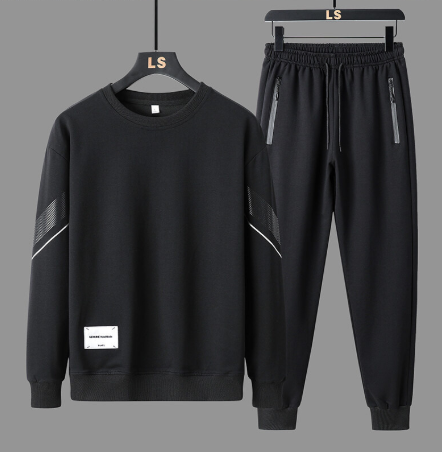 Men Velvet Striped Casual Sports Suit