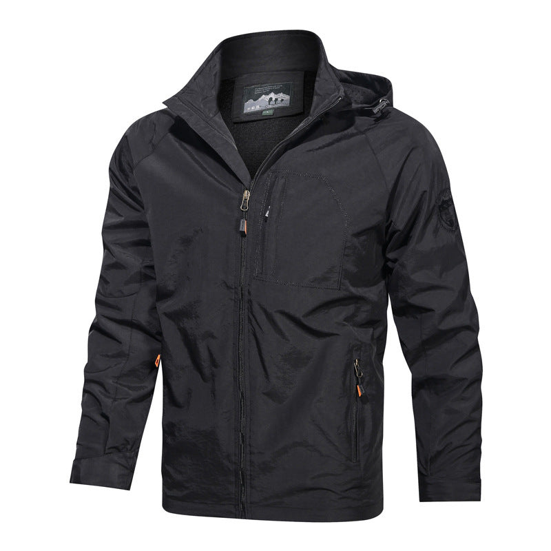 Men’s Hooded Casual Outdoor Windbreaker Jacket