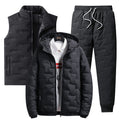 Men Thick Cotton Jacket Warm Three Piece Suit