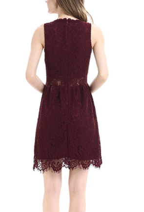 Women vV-Neck Lace-Up Pleated Skirt Dress