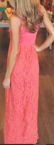 Sleeveless Floor Length Lace Party Dress