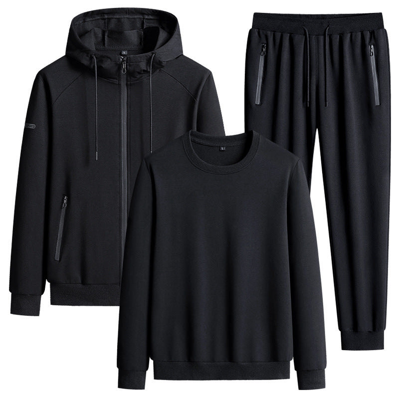 Men Casual Three Piece Sweatshirt Suit Set