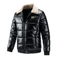 Men’s Fur Collar Warm Casual Leather Jacket