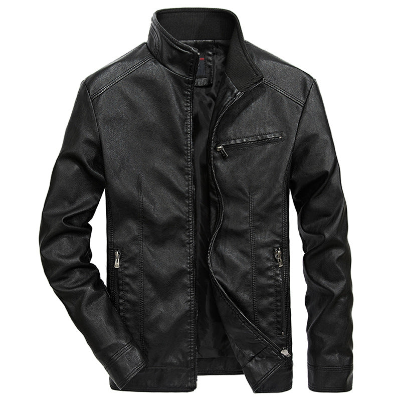 Men’s Casual Motorcycle Style Thin Leather Jacket