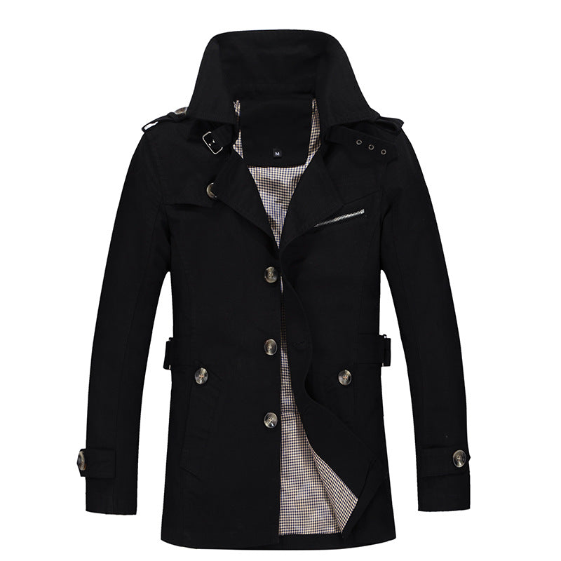 Men’s Mid Length Business Casual Windbreaker Jacket