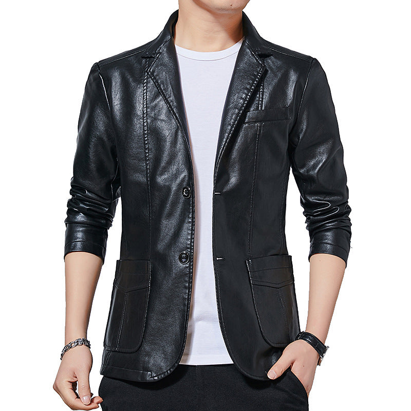 Men’s Slim Fit Korean Style Leather Jacket