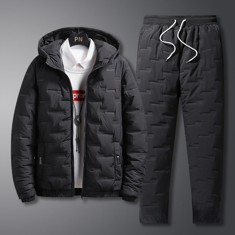 Men Hooded Cotton Casual Suit Set