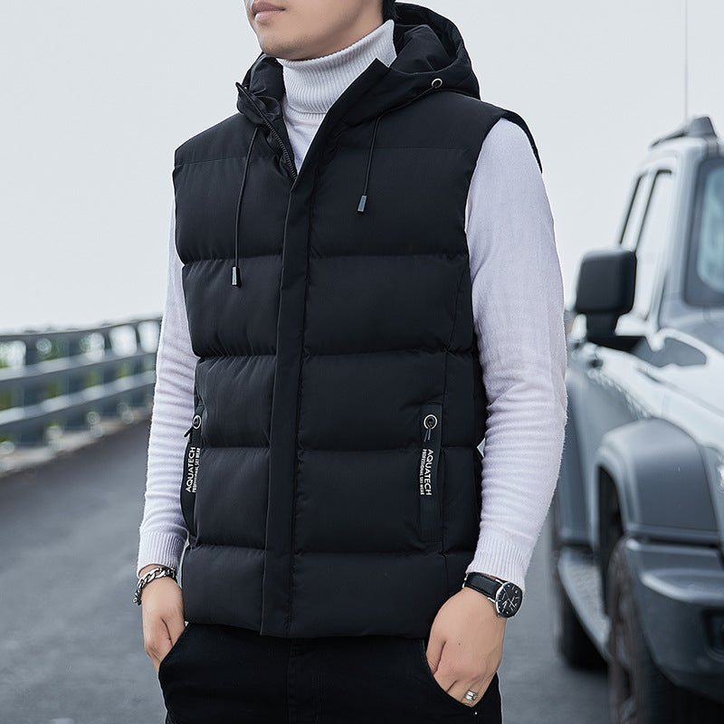 Men’s Hooded Down Cotton Sleeveless Vest