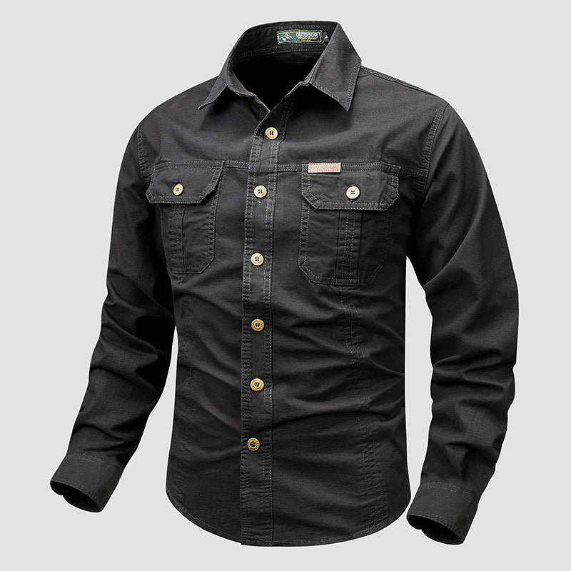 Men Workwear Style Casual Shirt Jacket