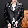 Versatile Lapel Casual Leather Jacket for Men