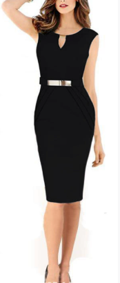 V Neck Sleeveless Slim Fit Dress