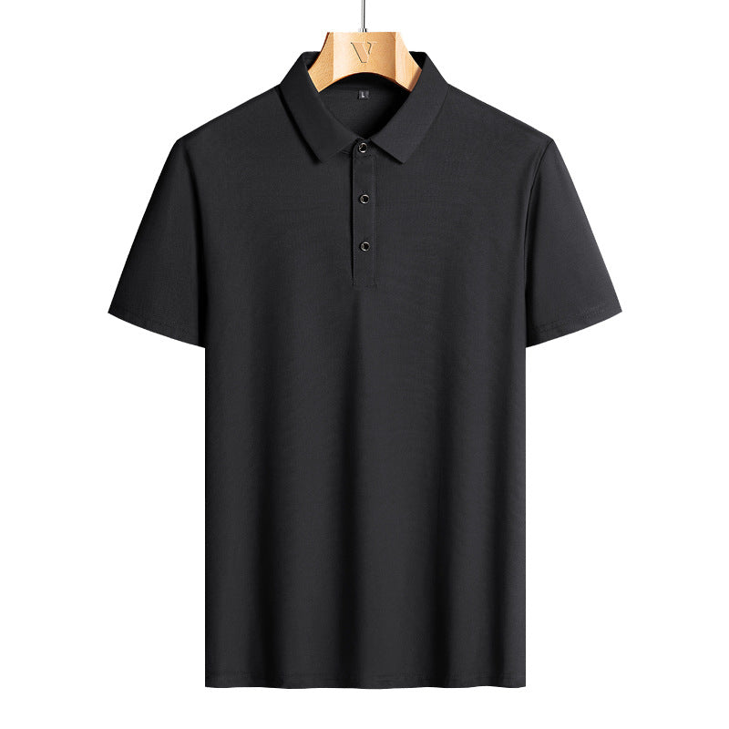 Men’s Ice Silk Casual Loose Short Sleeve Polo Shirt