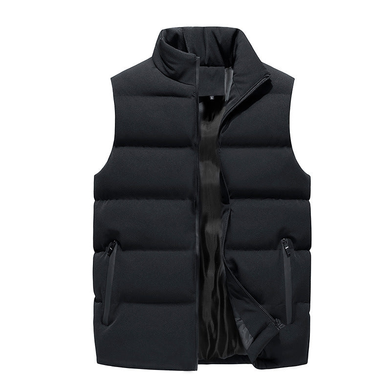 Men’s Stand Collar Sleeveless Cotton Vest
