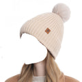 Winter Knitted Hat Scarf Gloves Warm Earmuff Set